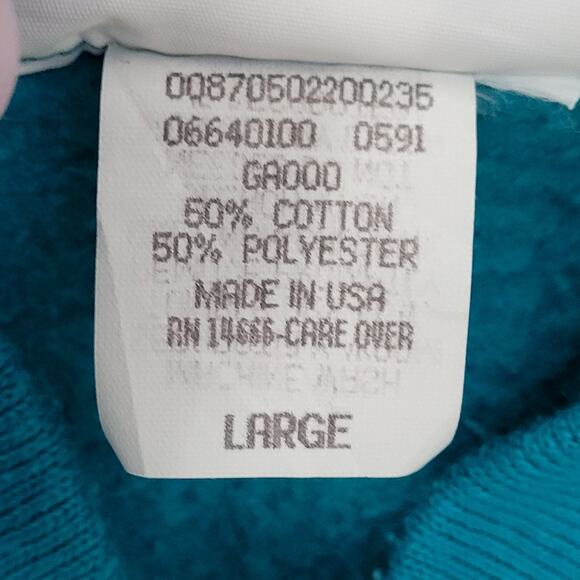 Vintage 90s MOD LEE Sweatshirt Women Large 20x26 Blue Henley - Picture 6 of 16